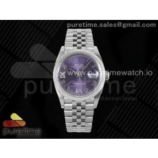 AP공장 롤렉스 데이저스트 36 스틸 퍼플다이얼 로만인덱스 브레이슬릿 DateJust 36 126234 APF 1:1 Best Edition 904L Steel Purple Diamond Roman Dial on Jubilee Bracelet VR3235