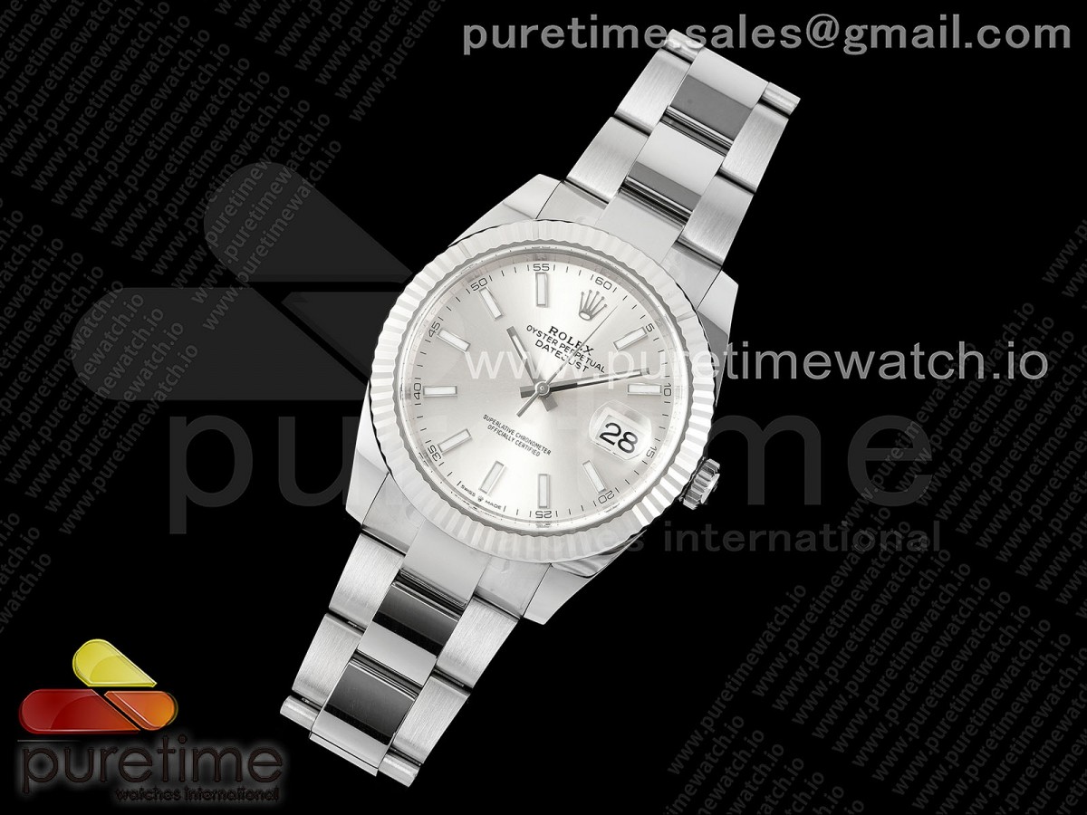 C+공장 롤렉스 데이저스트 41 스틸 실버다이얼 오이스터브레이슬릿 DateJust 41 126334 C+F 1:1 Best Edition 904L Steel Silver Dial on SS Oyster Bracelet VR3235 씨플러스