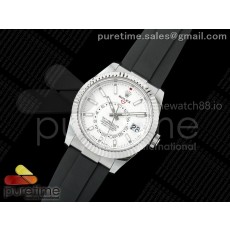 ZF공장 롤렉스 스카이드웰러 스틸 화이트다이얼 러버스트랩 Sky-Dweller 336239 SS ZF 1:1 Best Edition White Dial on Oysterflex Strap A23J