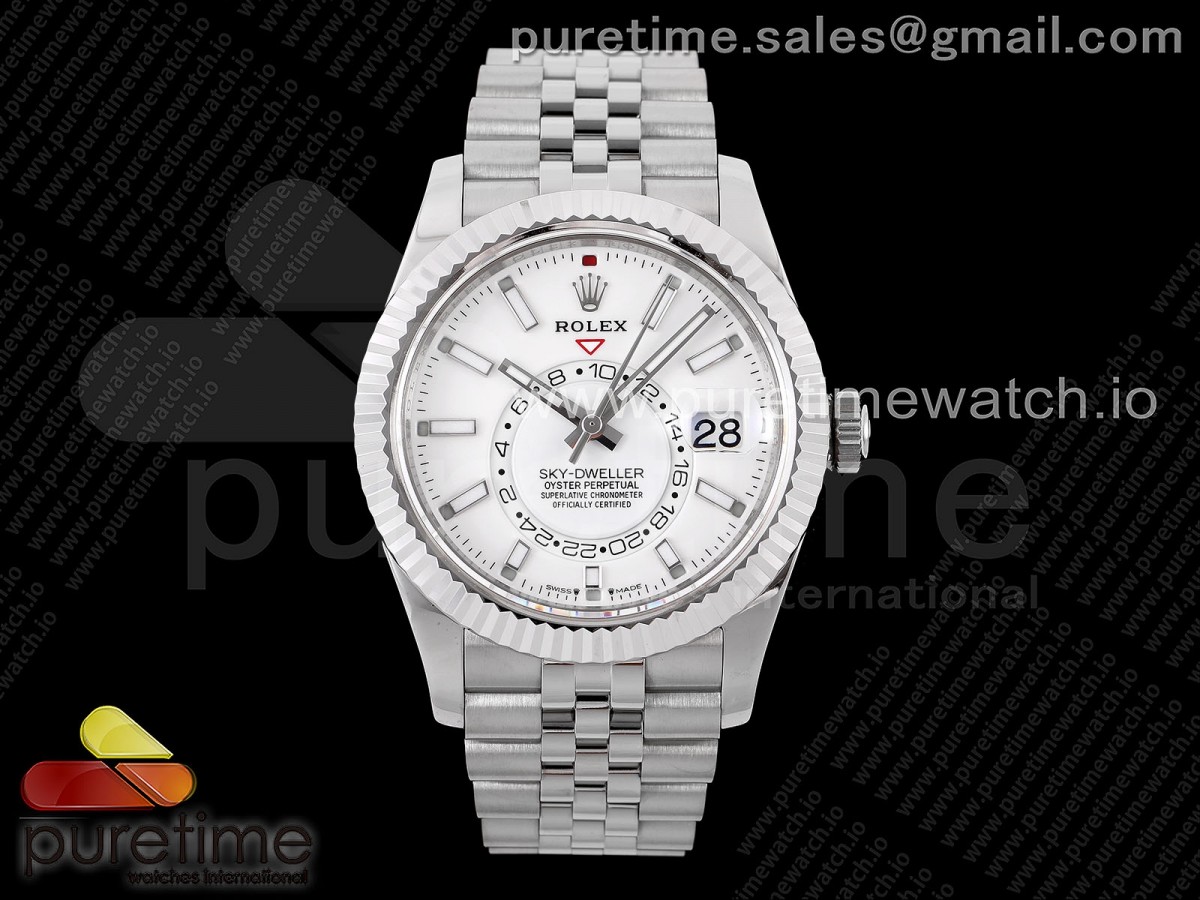 ZF공장 롤렉스 스카이드웰러 스틸 화이트다이얼 브레이슬릿 Sky-Dweller 326934 904L SS ZF 1:1 Best Edition White Dial on SS Jubilee Bracelet A2824