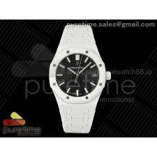 APS공장 오데마피게 로얄오크 15500 블랙다이얼 화이트세라믹브레이슬릿 Royal Oak 15500 White Ceramic APSF 1:1 Best Edition Black Dial on White Ceramic Bracelet SA4302 Super Clone