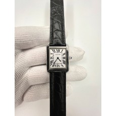 국내배송!! AF공장 까르띠에 탱크솔로 24MM 스틸 화이트다이얼 블랙크로커다일스트랩 (고유번호 AF10)