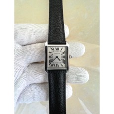 국내배송!! AF공장 까르띠에 탱크솔로 24MM 스틸 화이트다이얼 블랙소가죽스트랩 (고유번호 W4A3)