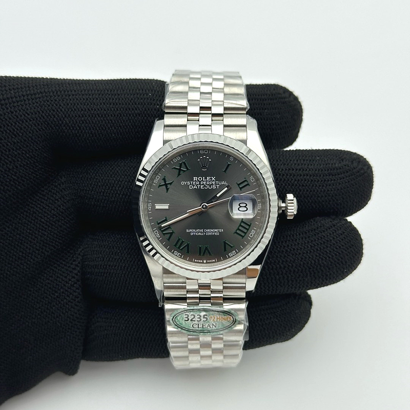 CLEAN공장 롤렉스 데이저스트 36 스틸 윔블던 슬레이트로만 그레이다이얼 쥬빌레브레이슬릿 다크로듐