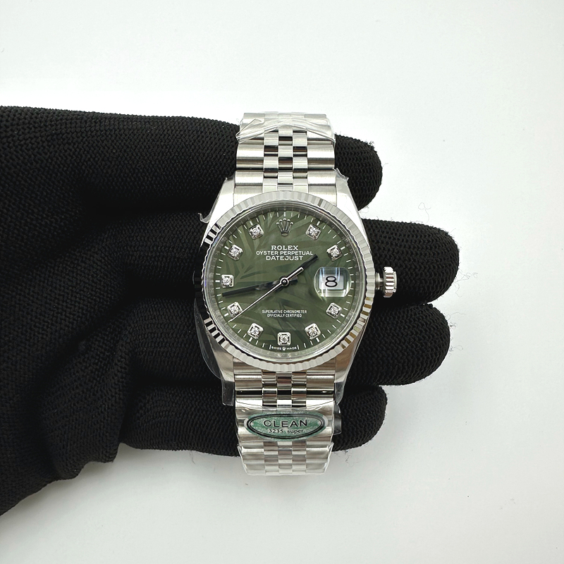 국내배송!! Clean공장 롤렉스 데이저스트 36 스틸 그린팜다이얼 텐포인트 플루티드베젤 쥬빌레브레이슬릿 (고유번호 0C62)