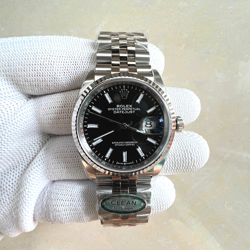 국내배송!! Clean공장 롤렉스 데이저스트 36 스틸 블랙다이얼 플루티드베젤 쥬빌레브레이슬릿 (고유번호 WC21)