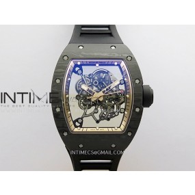 ZF공장 리차드밀 RM055 NTPT 스켈레톤다이얼 블랙러버스트랩 RM055 RG Inner Bezel Black Crown NTPT ZF 1:1 Best Edition on Black Rubber Strap RMUL2 Super Clone V2